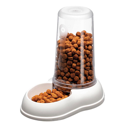 Plastic dog bowl with dispenser Ferplast AZIMUT 1500ml WHITE