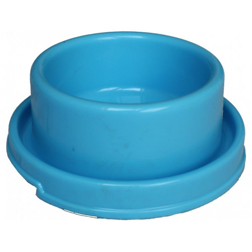 Plastic dog bowl blue